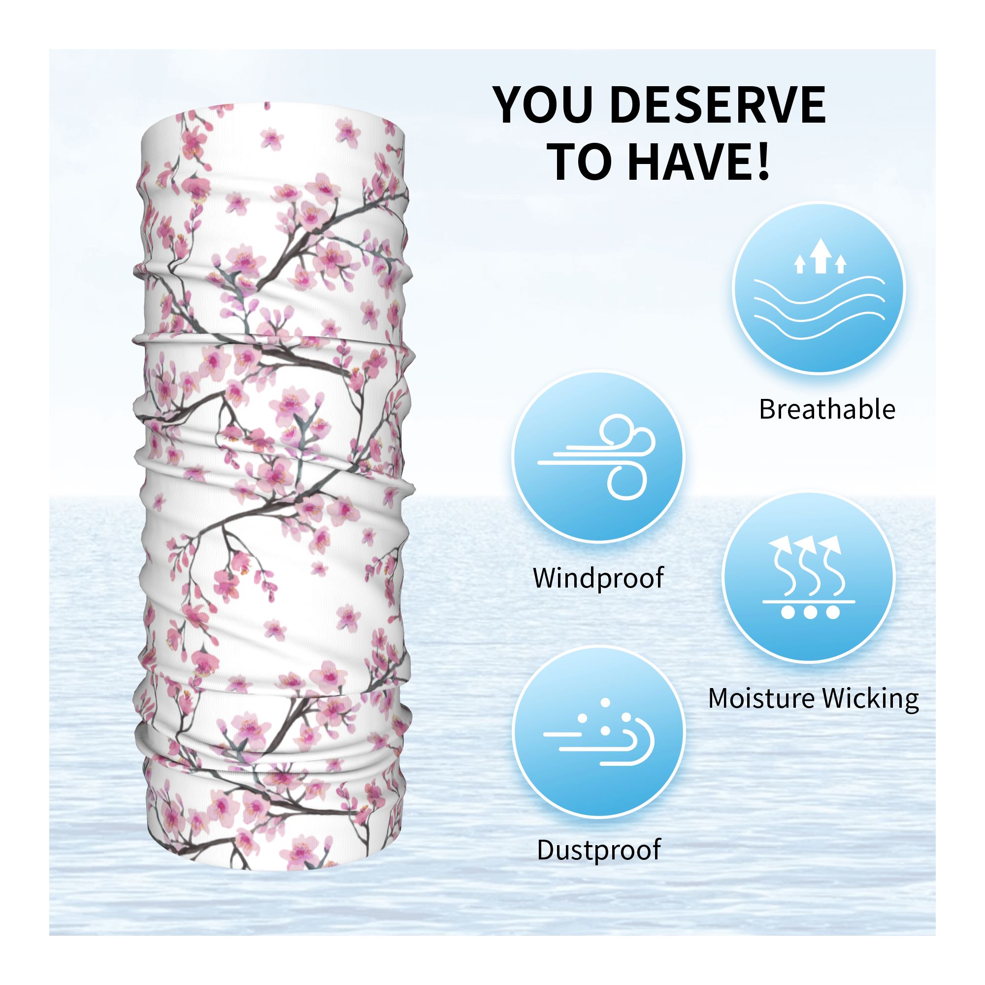 Japan Sakura Cherry Blossoms w - огляд і ціна Neck Gaiter Face Cover