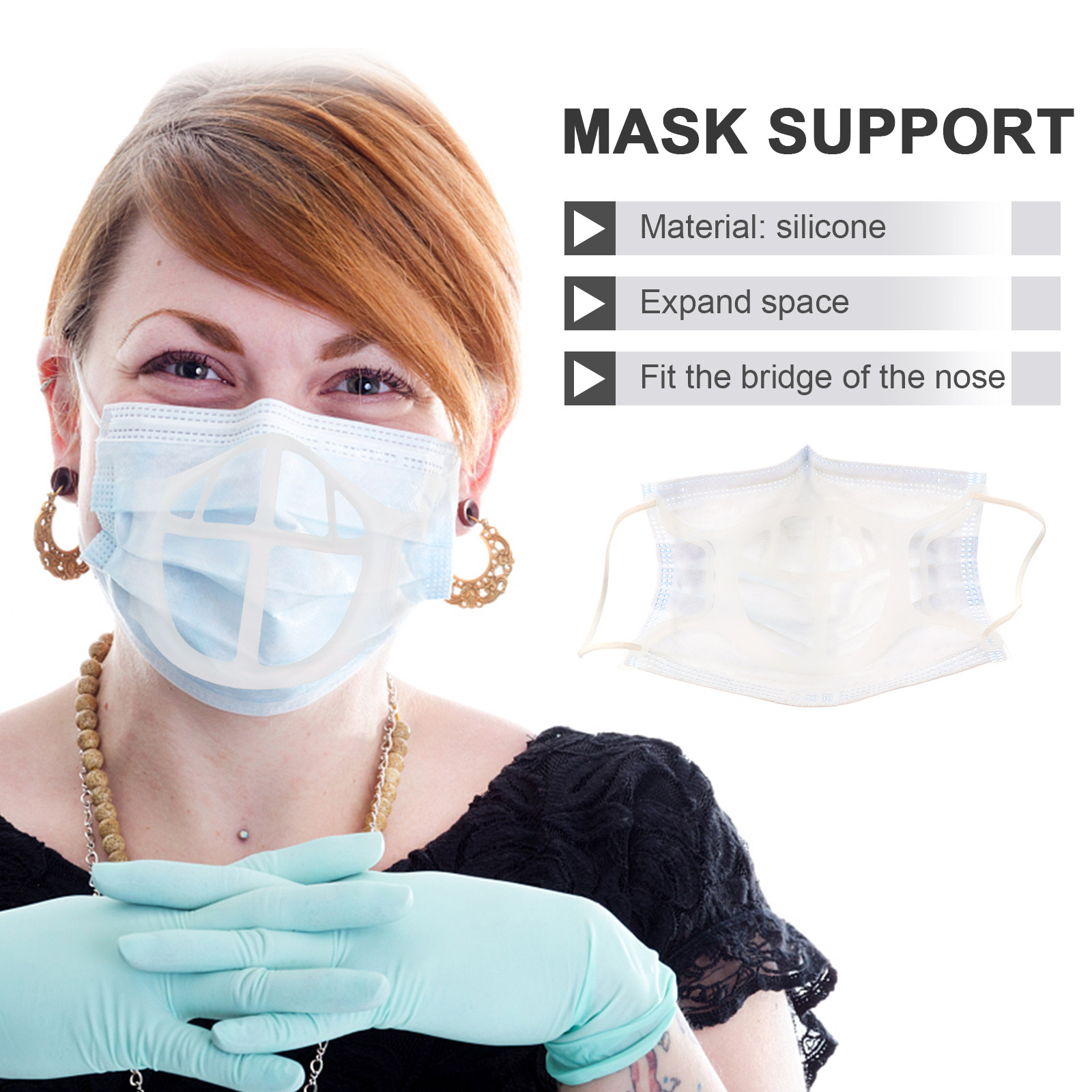 5Pcs Breathable Mask Holder Si - огляд і ціна Silicone Mask Bracket